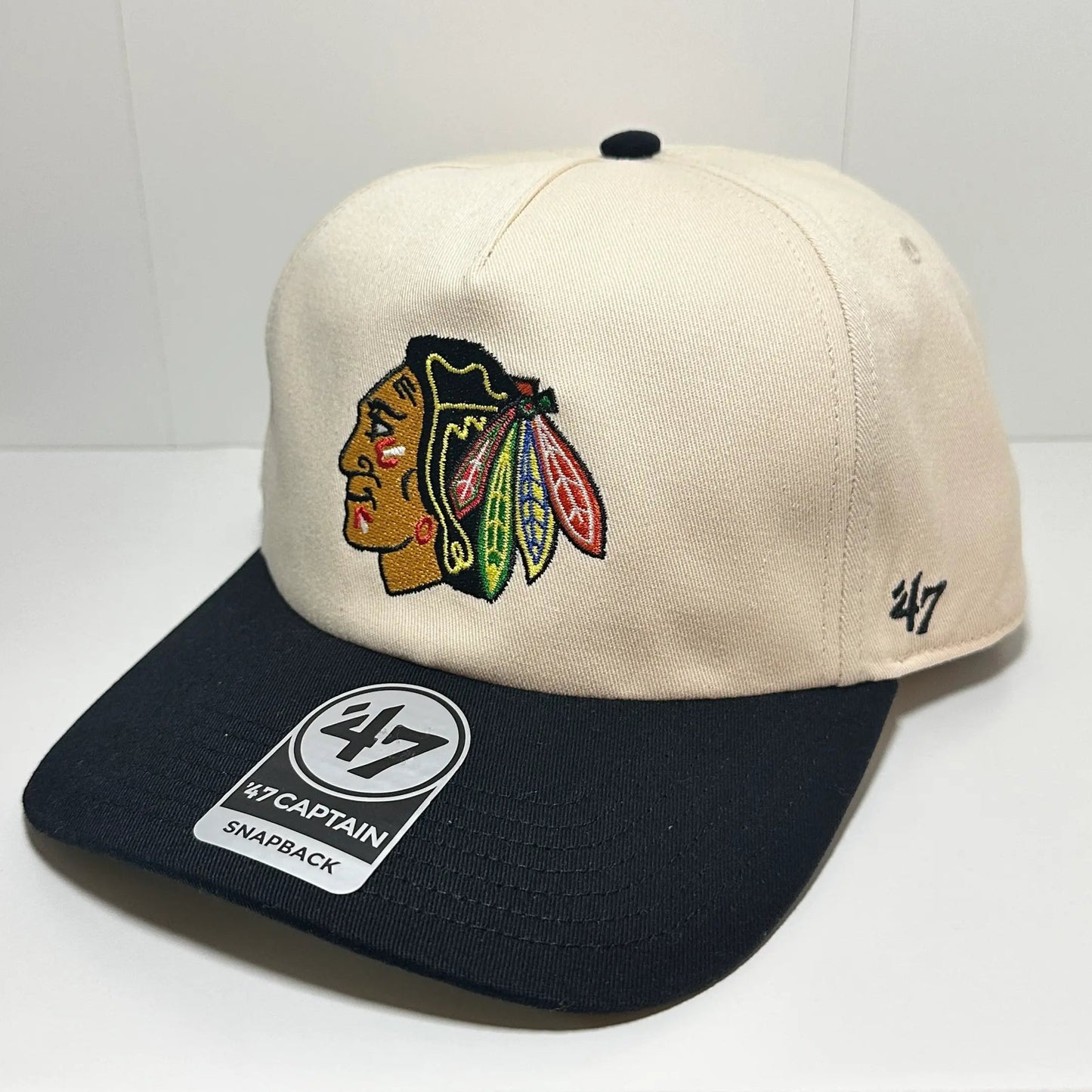 Gorra ’47 Captain Snapback – Chicago Blackhawks Natural & Black