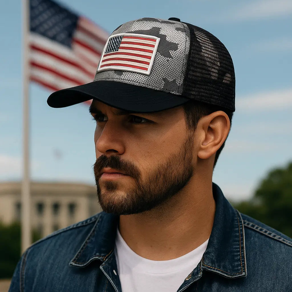 zGorra “American Style” – Edición Camuflaje Patriótica 🇺🇸