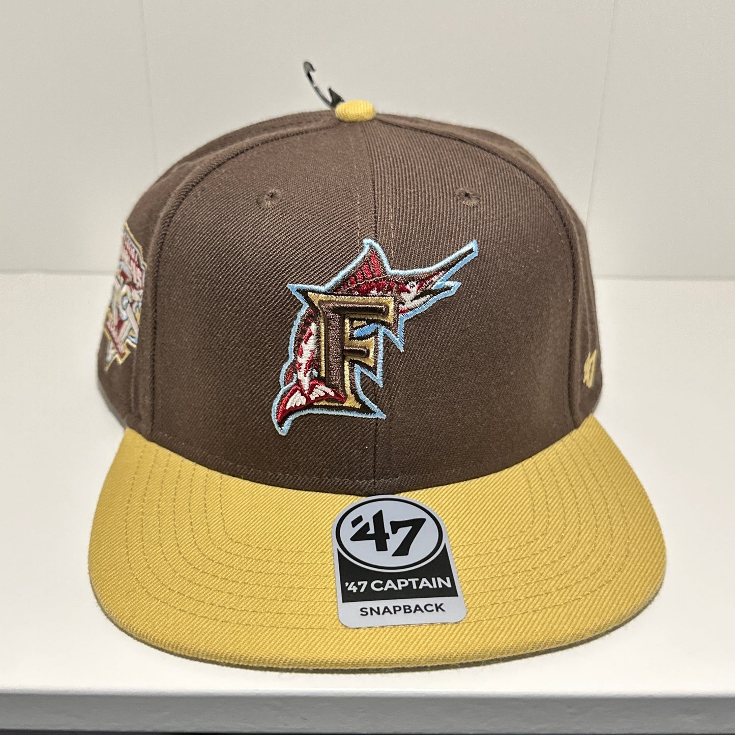 Gorra ’47 Brand Florida Marlins 10th Anniversary Snapback Marrón/Naranja – Edición Retro