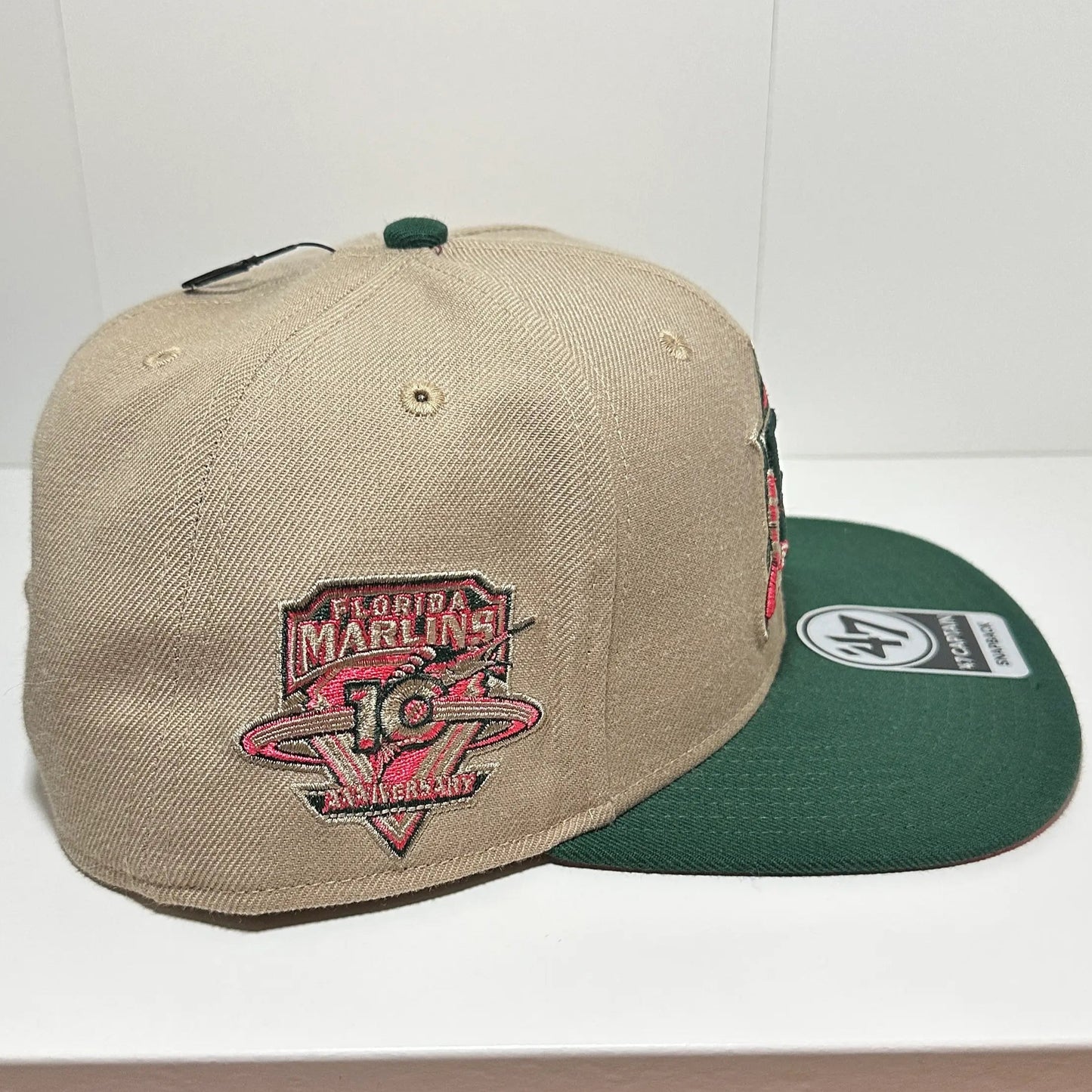 Gorra ’47 Brand Florida Marlins 10th Anniversary Snapback Marrón/Naranja – Edición Retro